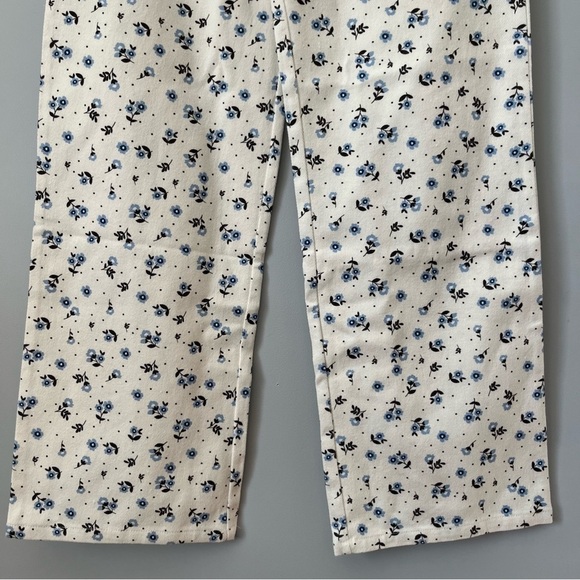 Lulus Everyday Personality Ivory Floral Print Twill High Rise Pants Size S NWT - Picture 5 of 16